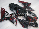 Carénage ABS injecté Kawasaki NINJA ZX10R 2004-2005 - Flamme - Noir Rouge - MFS3961